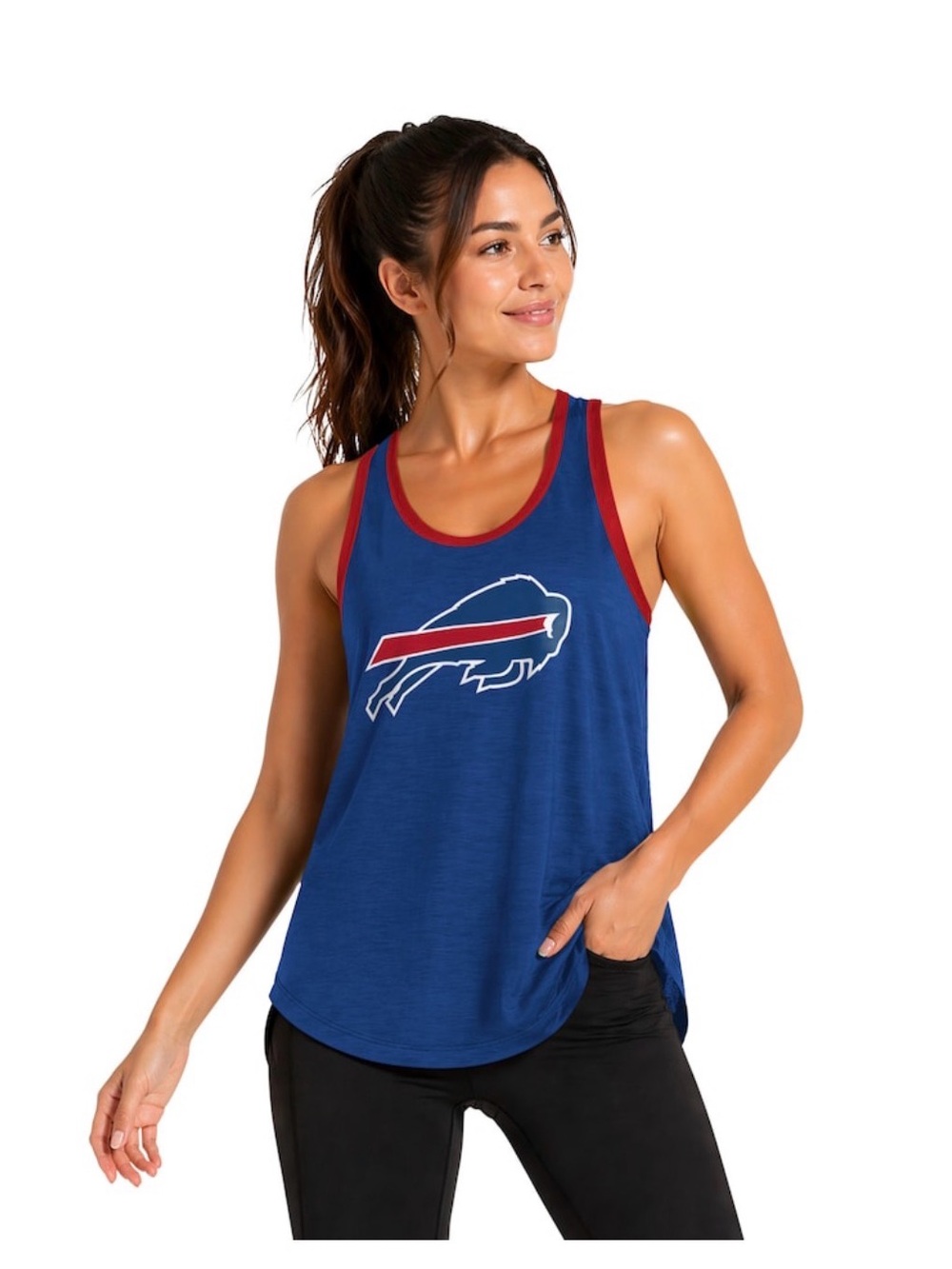 Buffalo Bills Racerback Tank Top with Red Trim Sz L